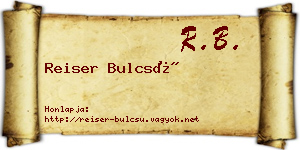 Reiser Bulcsú névjegykártya